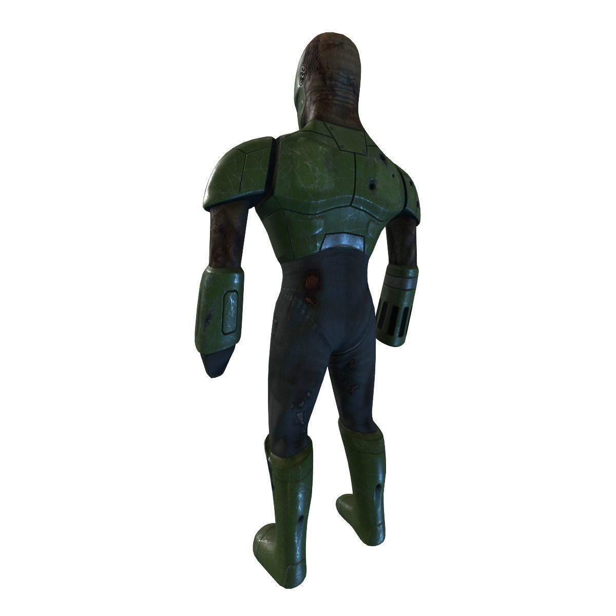 Cyborg Knight  Rigged and Animated Low Poly RPG or FPS Character Low-poly 3D model_16