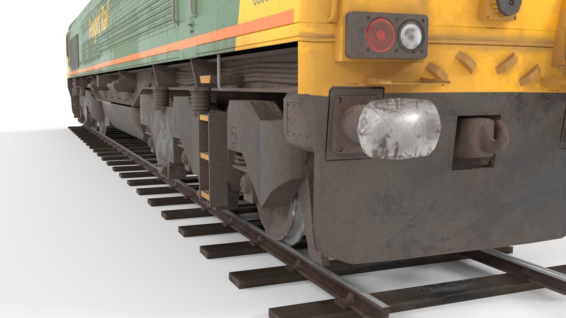 Diesel locomotive low poly Low-poly 3D model_3