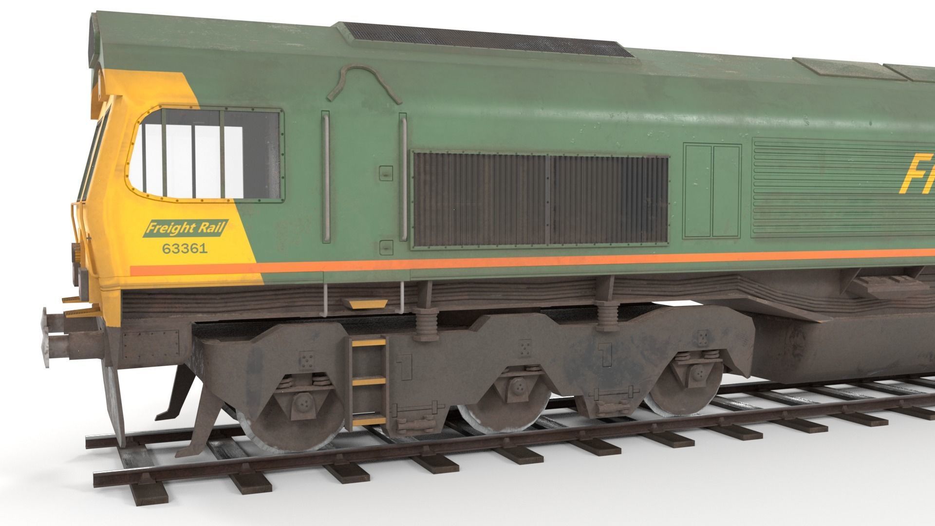 Diesel locomotive low poly Low-poly 3D model_5