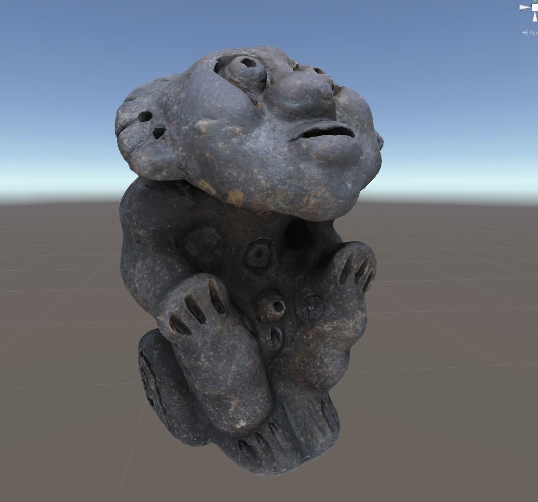 Photorealistic Sitting Idol Low-poly 3D model_1