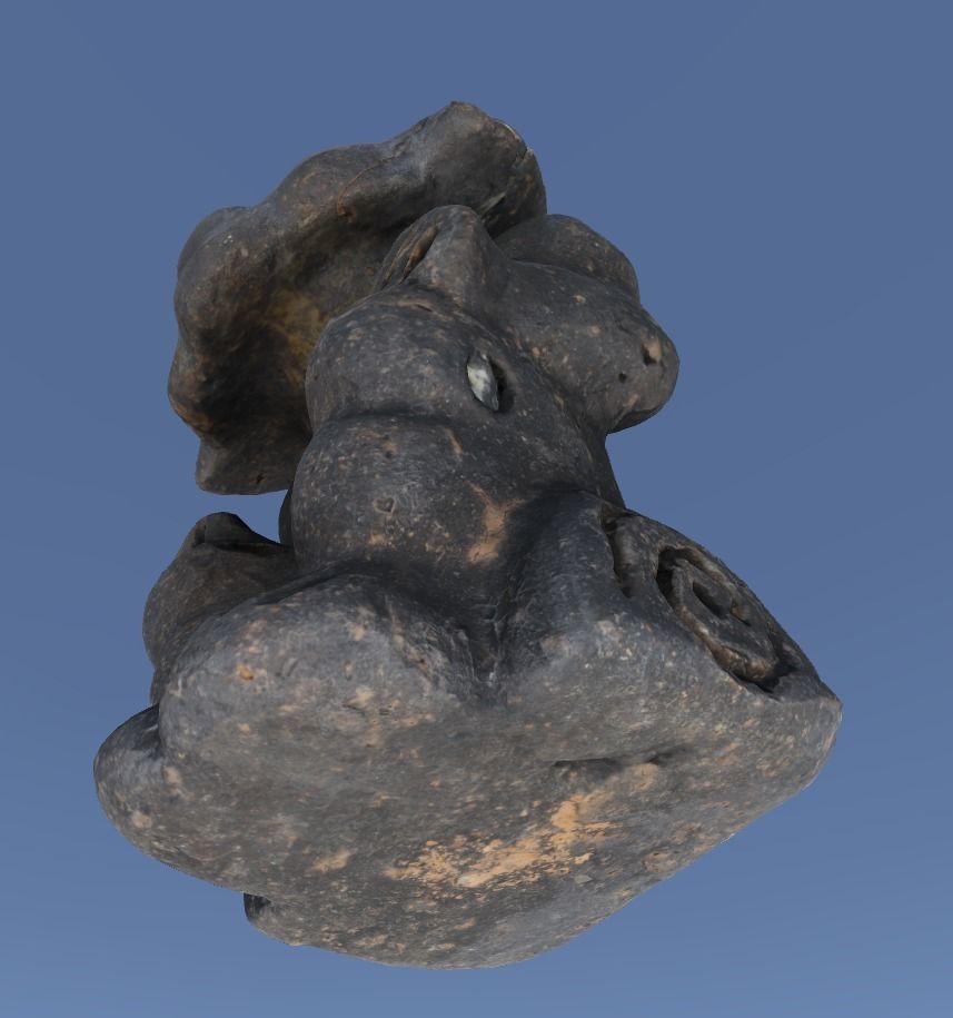 Photorealistic Sitting Idol Low-poly 3D model_3