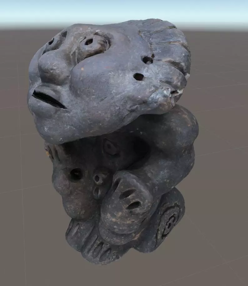 Photorealistic Sitting Idol Low-poly 3D model_0