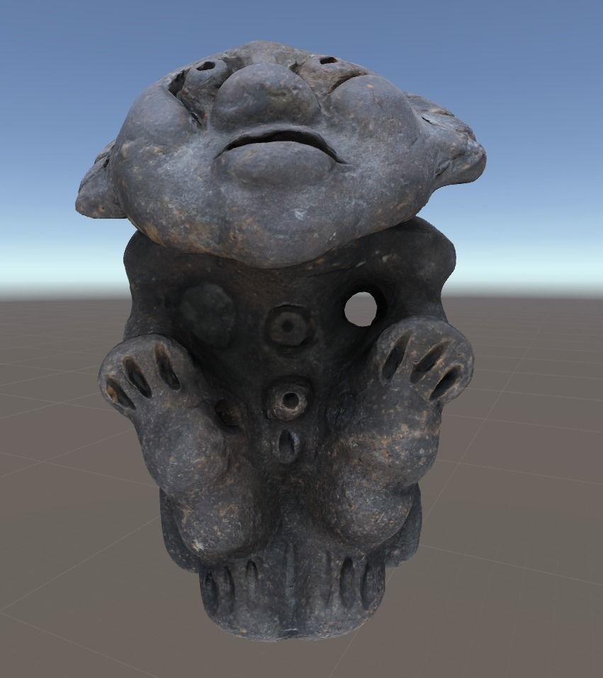 Photorealistic Sitting Idol Low-poly 3D model_2