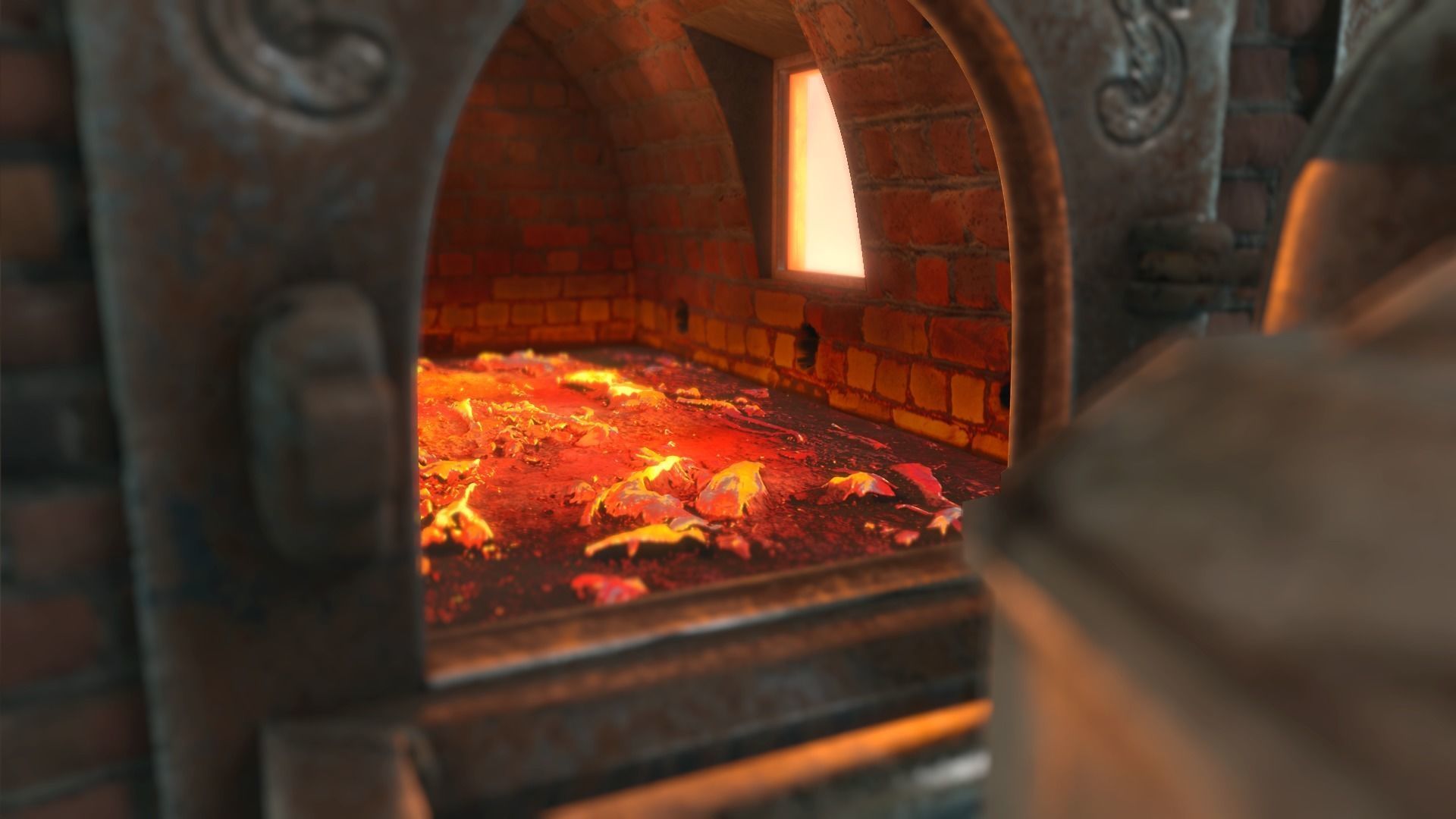 Low Poly Vintage Cremation Furnace  With PBR Materials Low-poly 3D model_11