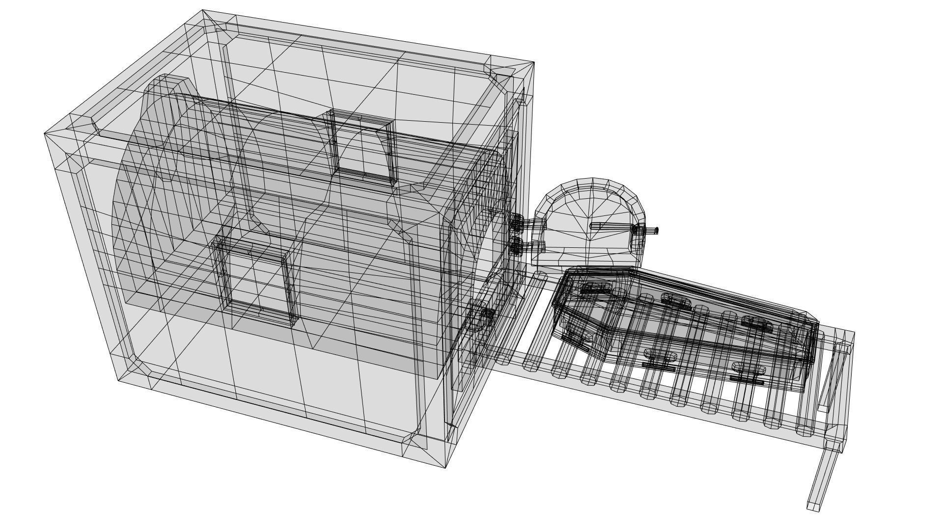 Low Poly Vintage Cremation Furnace  With PBR Materials Low-poly 3D model_22