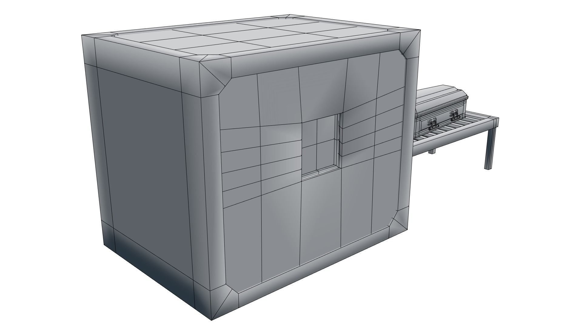 Low Poly Vintage Cremation Furnace  With PBR Materials Low-poly 3D model_18