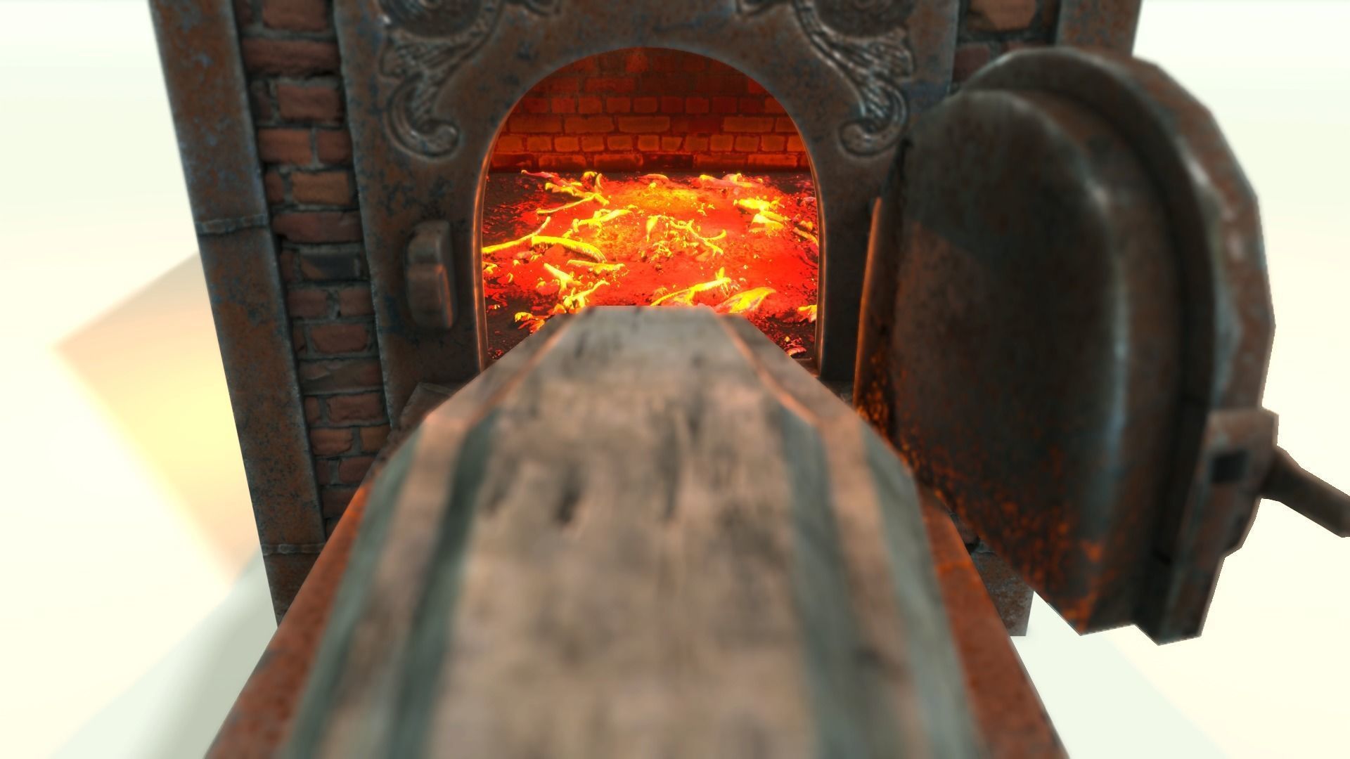 Low Poly Vintage Cremation Furnace  With PBR Materials Low-poly 3D model_4