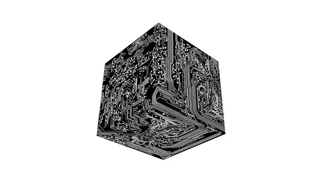 Circuit Cube Low-poly 3D model