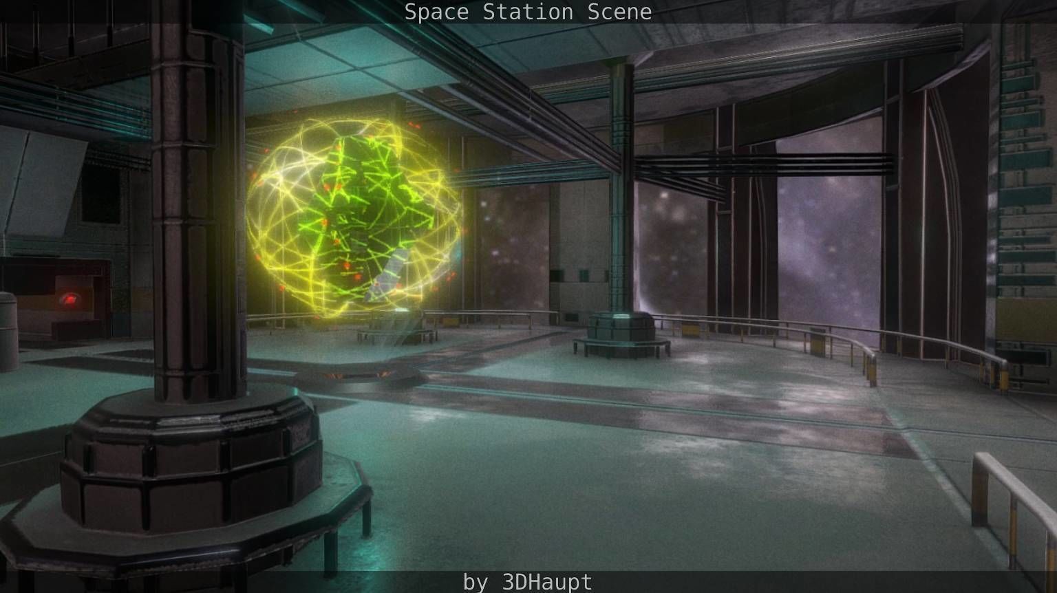 Space Station Scene  Free low-poly 3D model_21