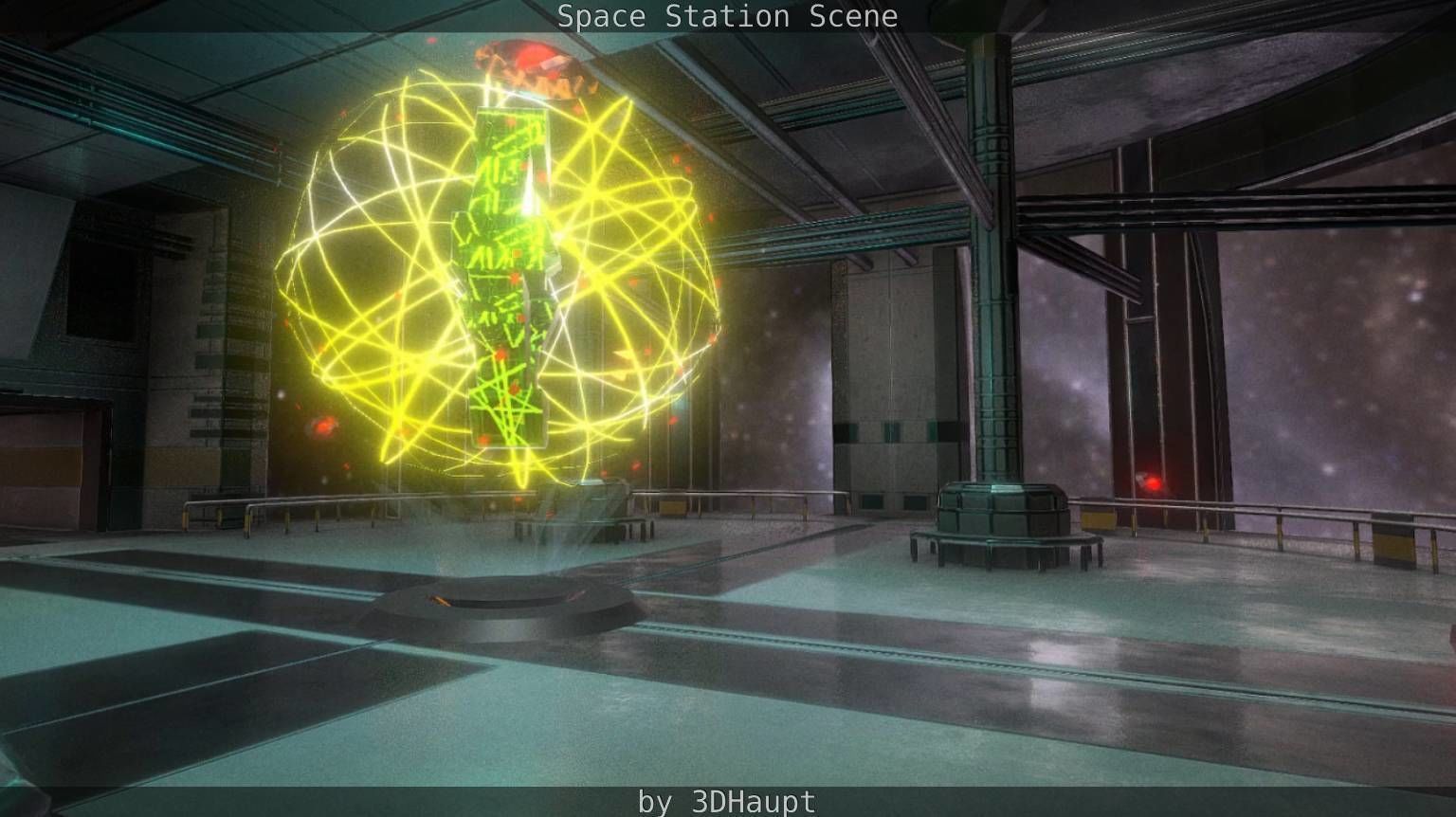 Space Station Scene  Free low-poly 3D model_97