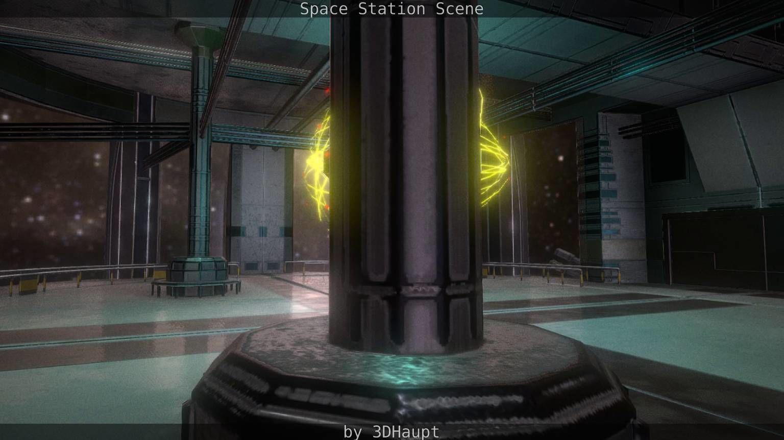 Space Station Scene  Free low-poly 3D model_107