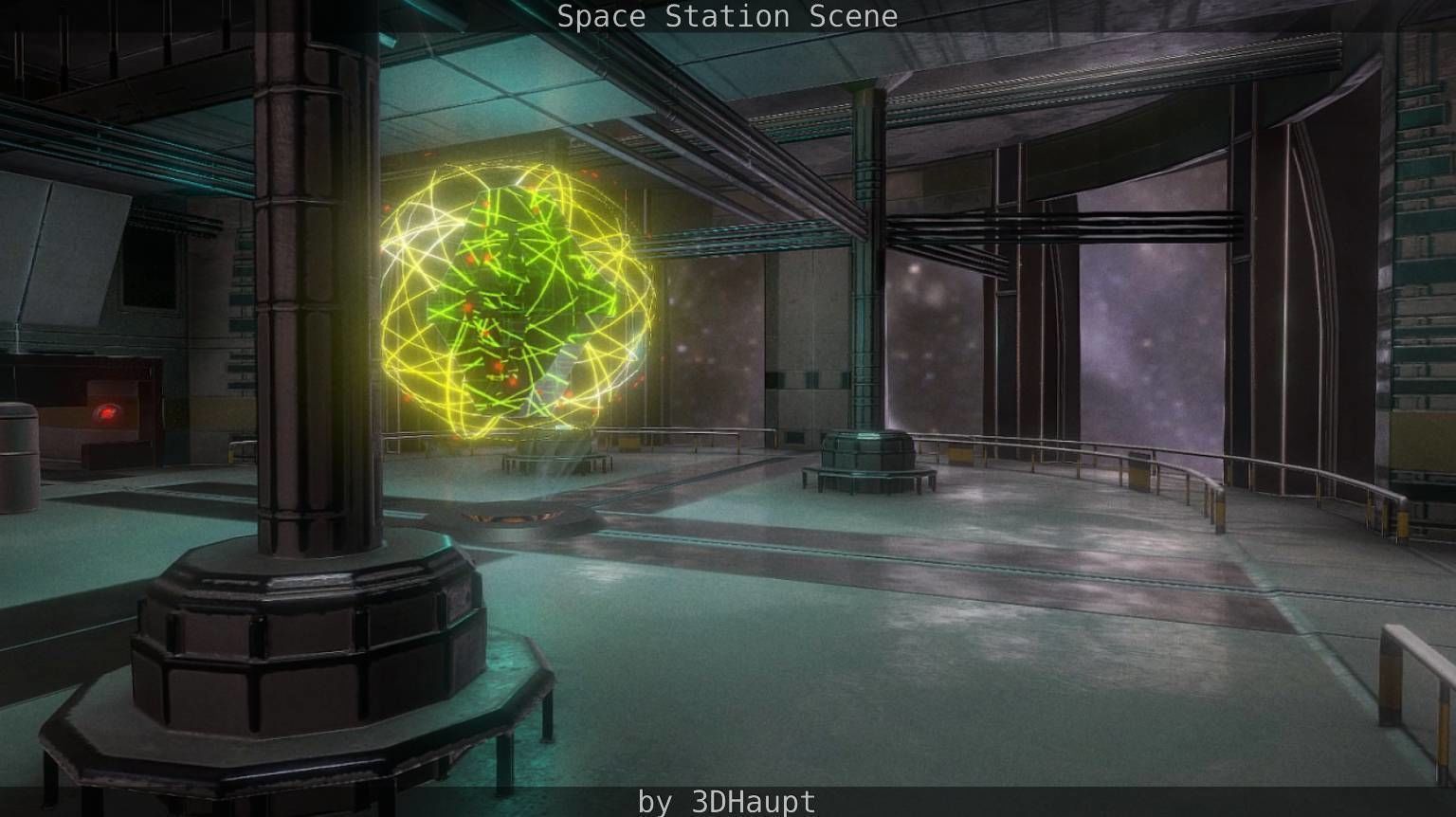 Space Station Scene  Free low-poly 3D model_22