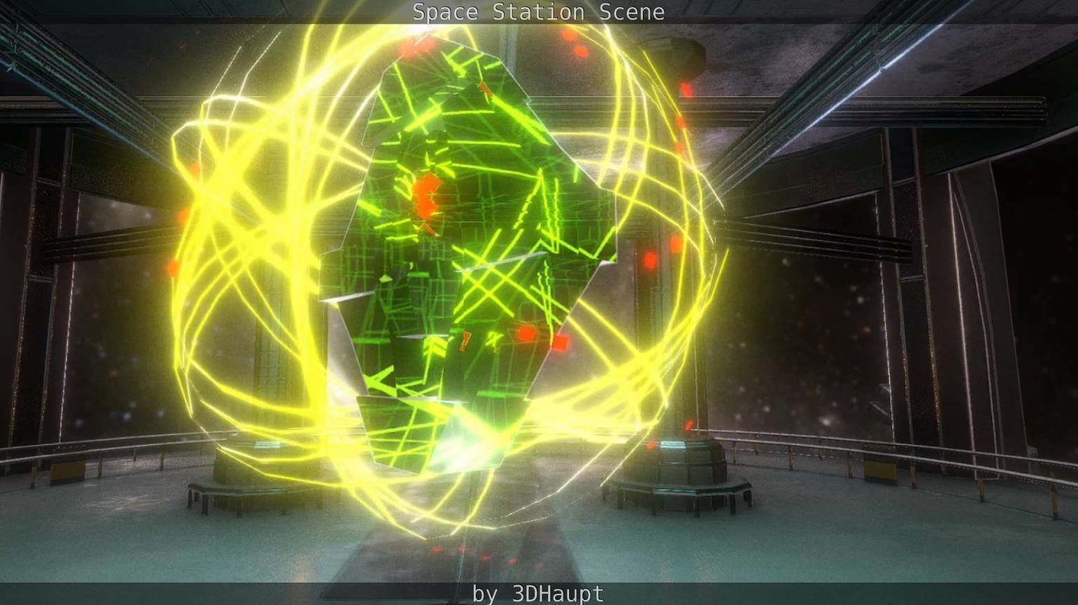 Space Station Scene  Free low-poly 3D model_108