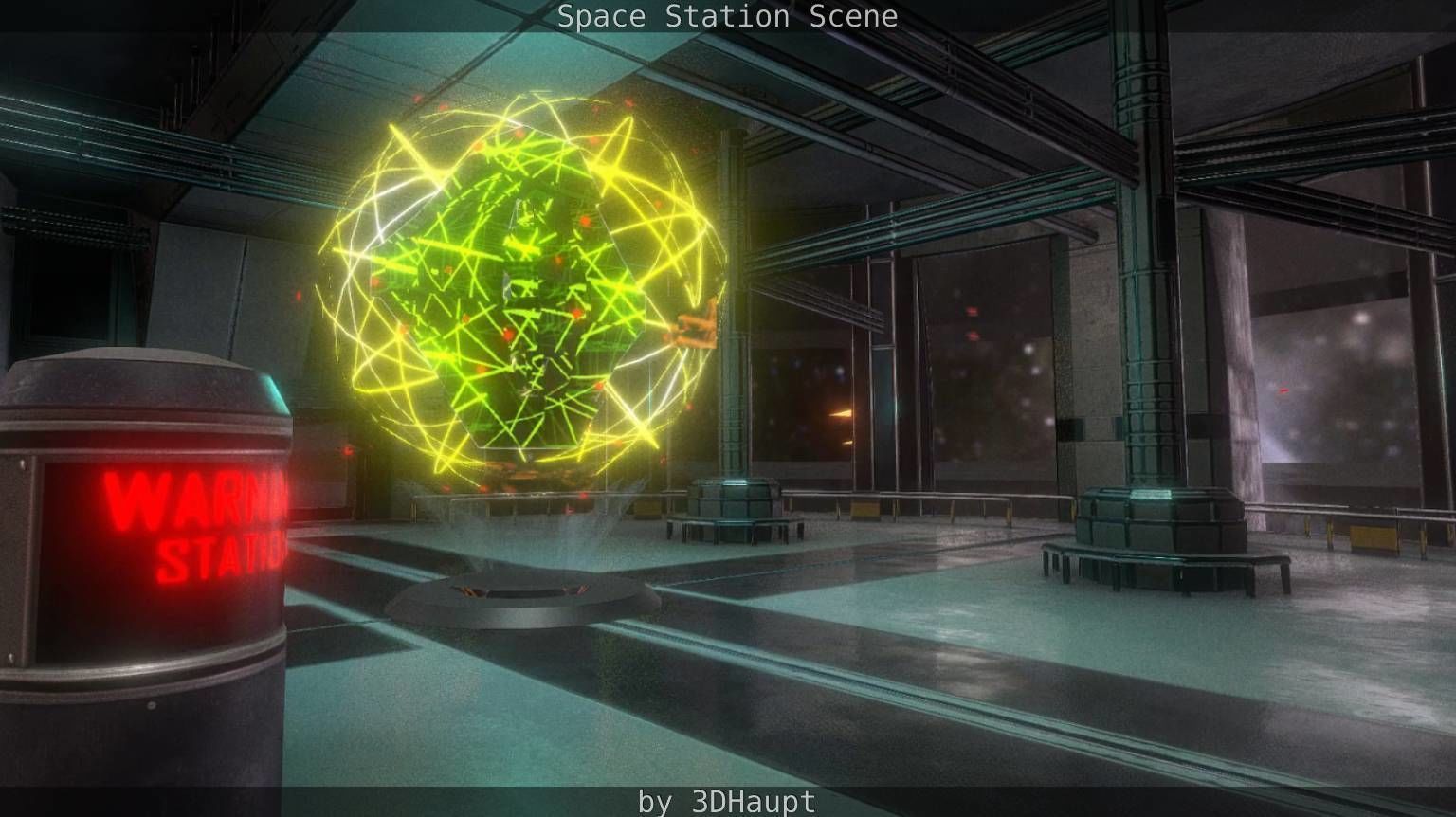 Space Station Scene  Free low-poly 3D model_88