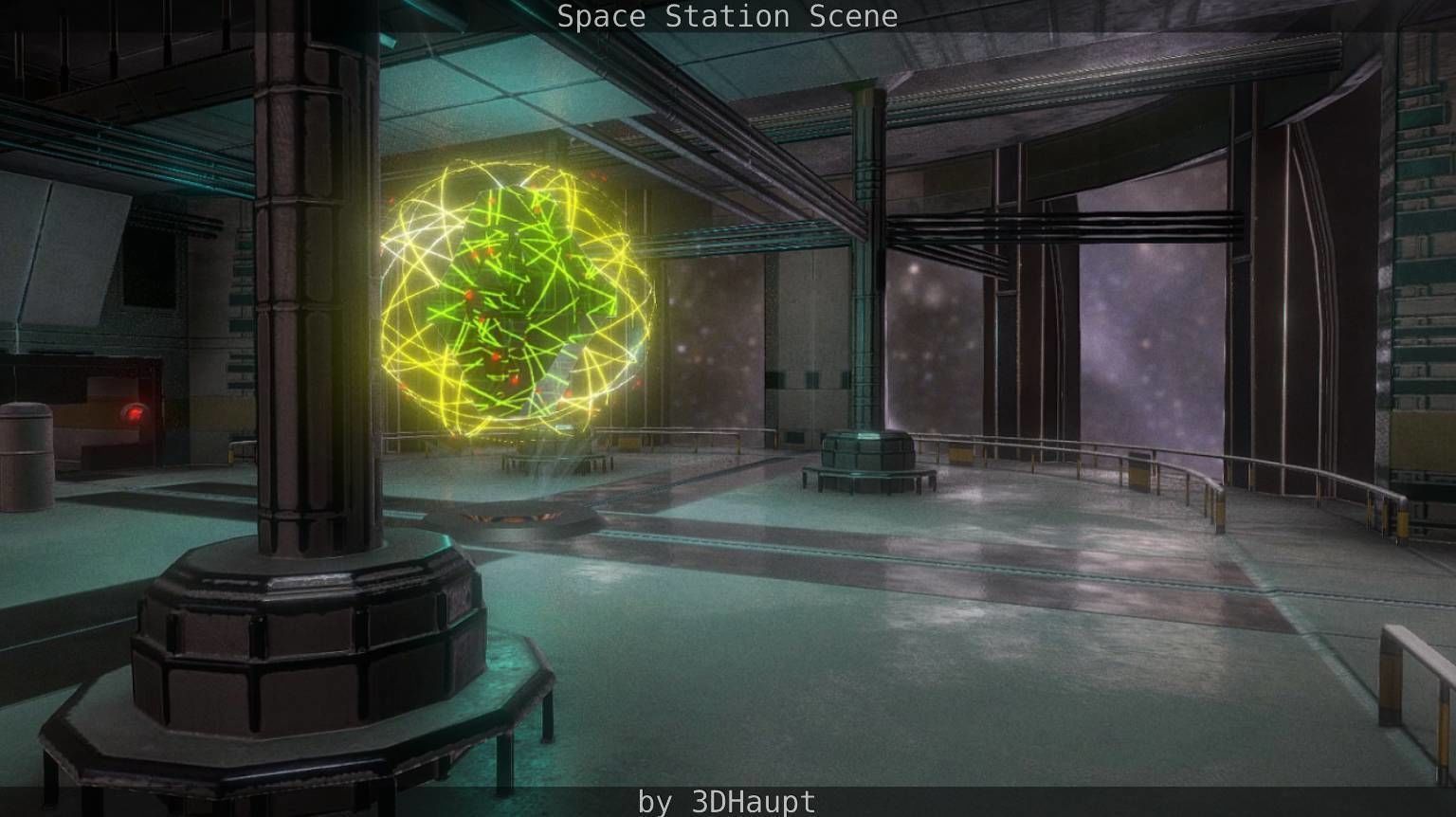 Space Station Scene  Free low-poly 3D model_35