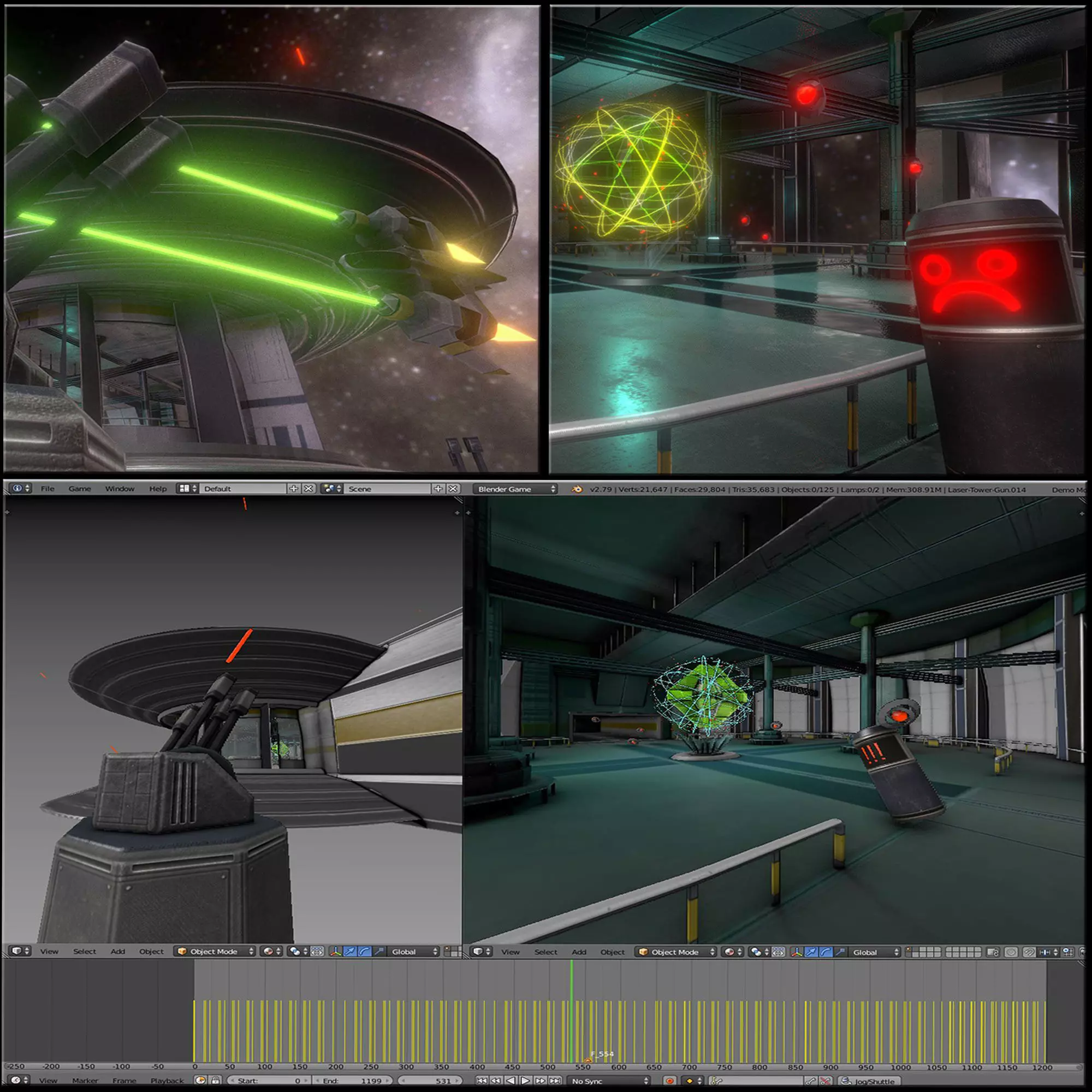 Space Station Scene  Free low-poly 3D model_0