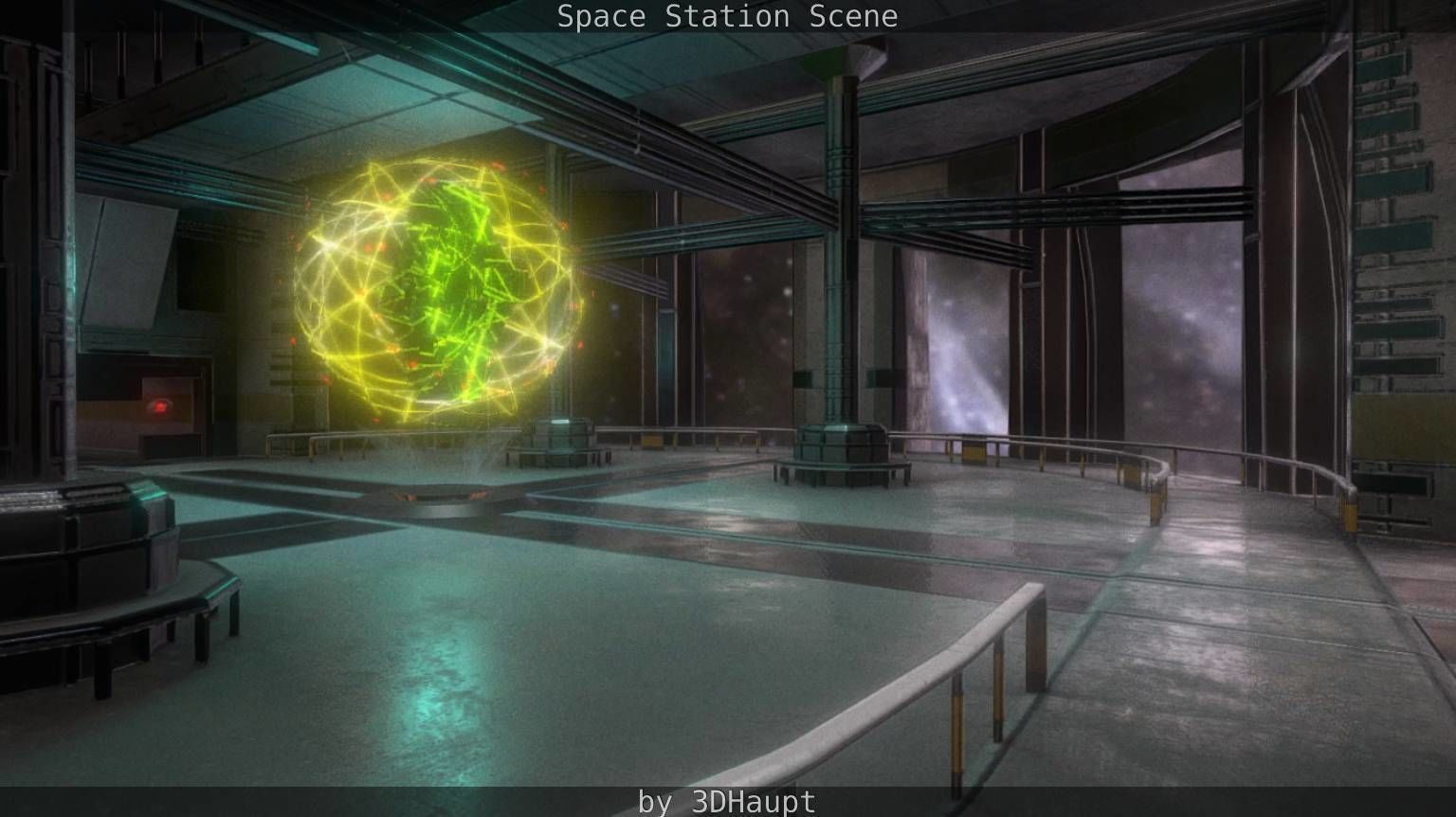 Space Station Scene  Free low-poly 3D model_19