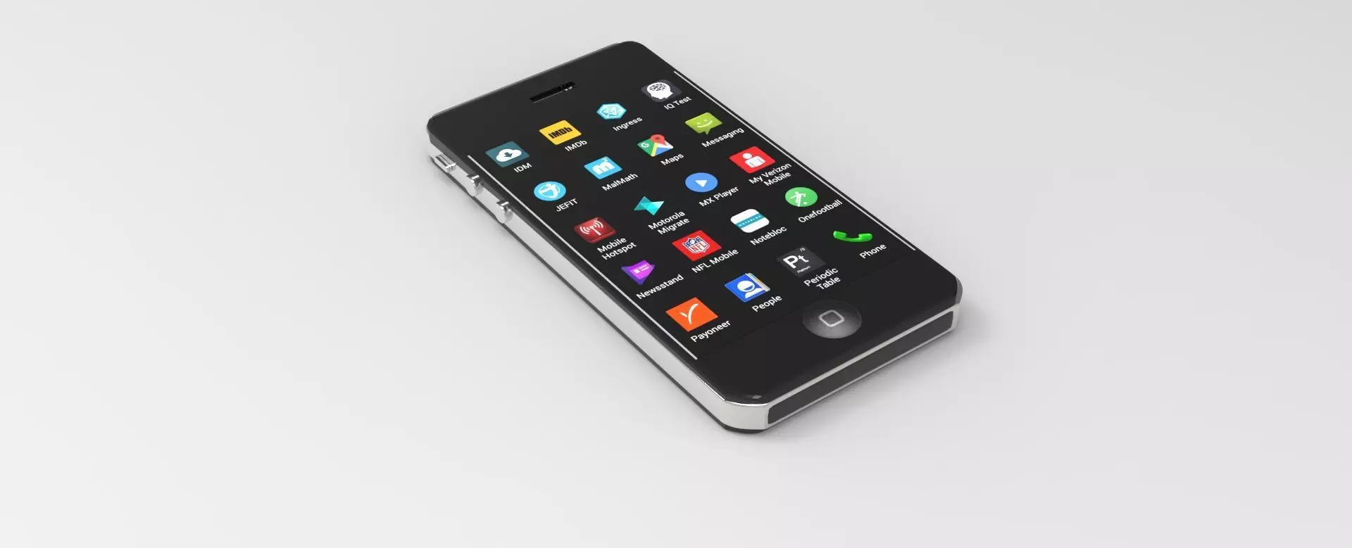 Iphone smartphone with lot of buttons 3D model_0