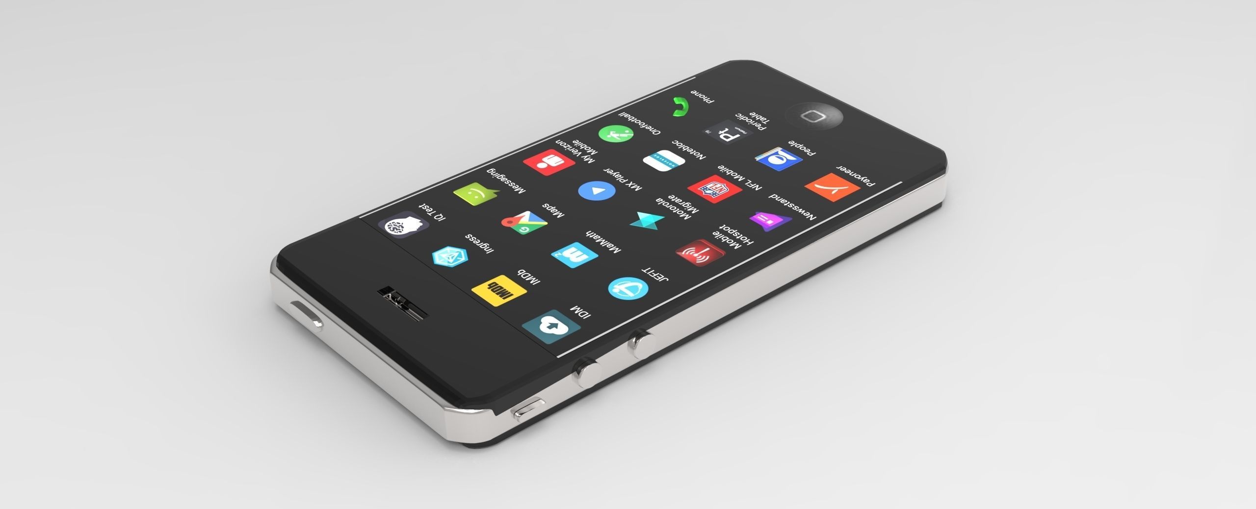 Iphone smartphone with lot of buttons 3D model_2