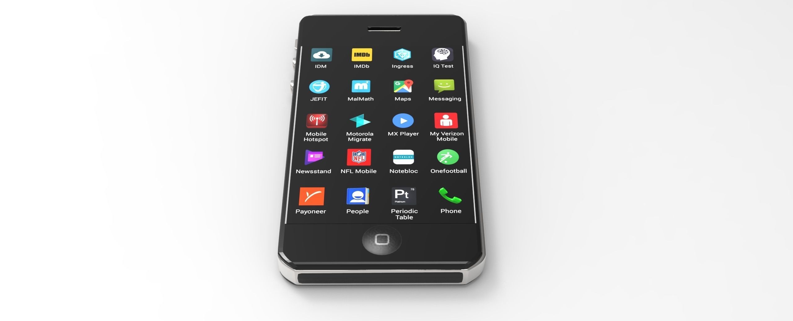 Iphone smartphone with lot of buttons 3D model_3