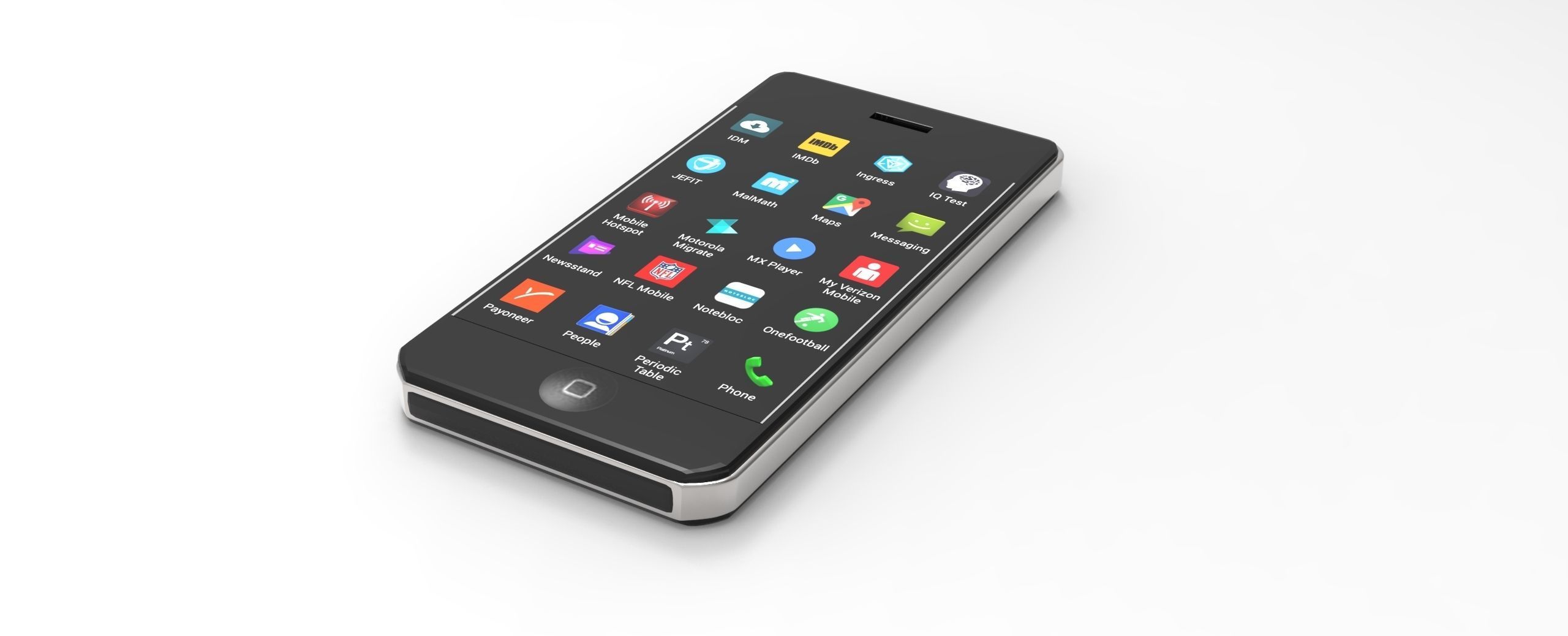 Iphone smartphone with lot of buttons 3D model_4