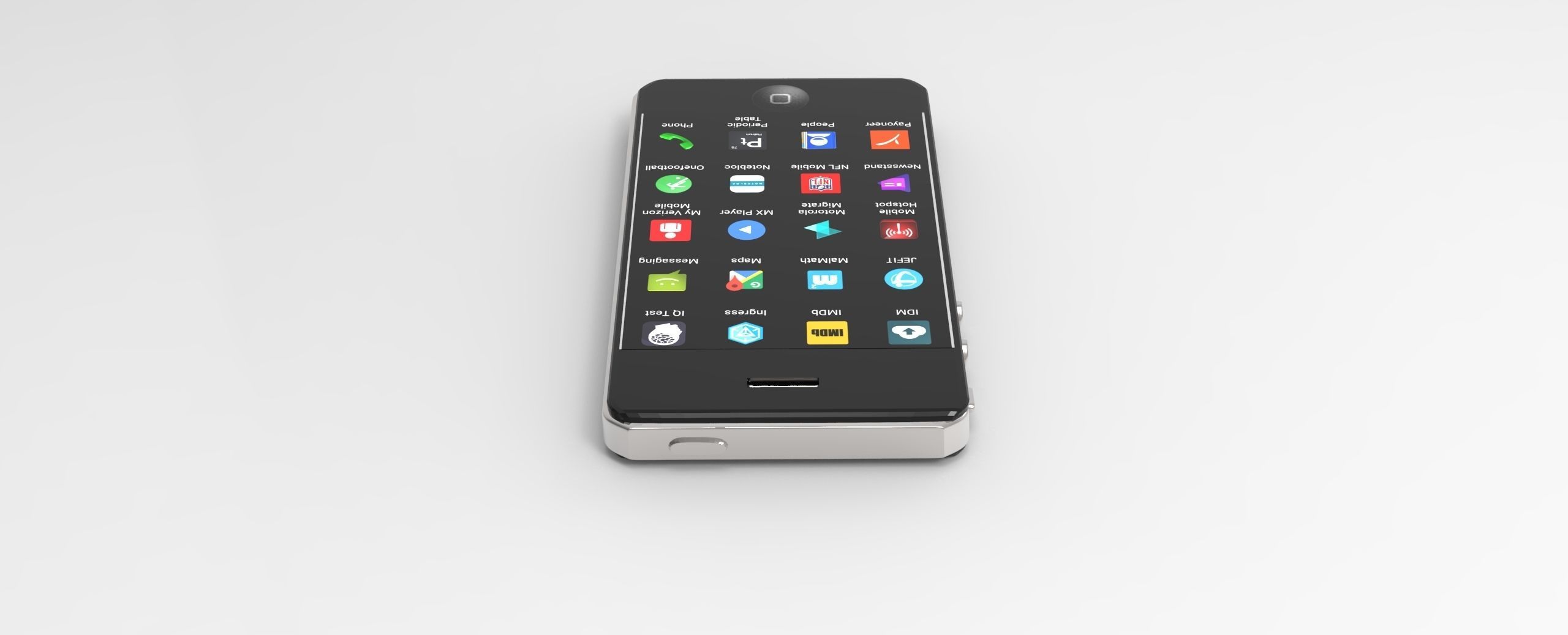 Iphone smartphone with lot of buttons 3D model_5