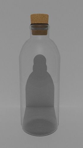 Low poly PBR bottle glass Free low-poly 3D model
