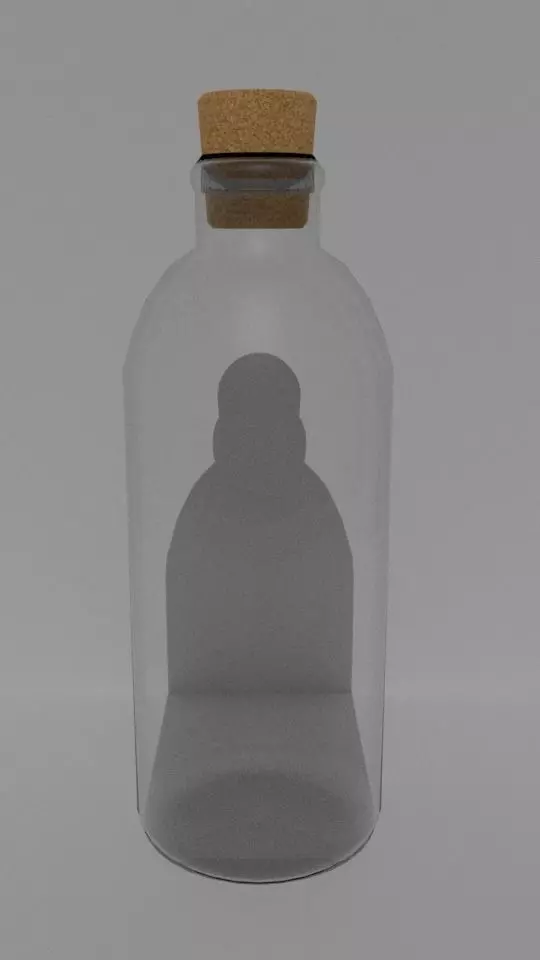 Low poly PBR bottle glass Free low-poly 3D model