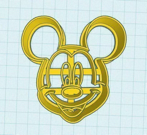 Mickey Mouse Face Cookie Cutter 3D print model_0