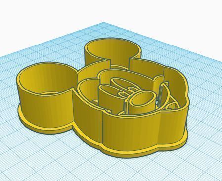 Mickey Mouse Face Cookie Cutter 3D print model_1
