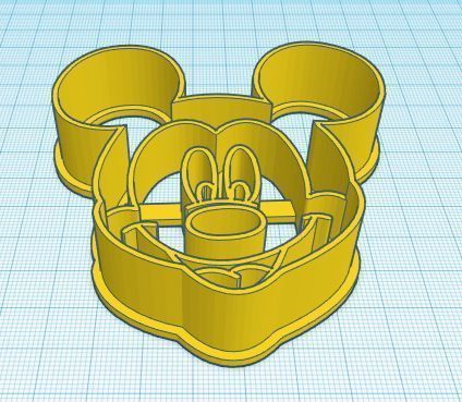 Mickey Mouse Face Cookie Cutter 3D print model_2