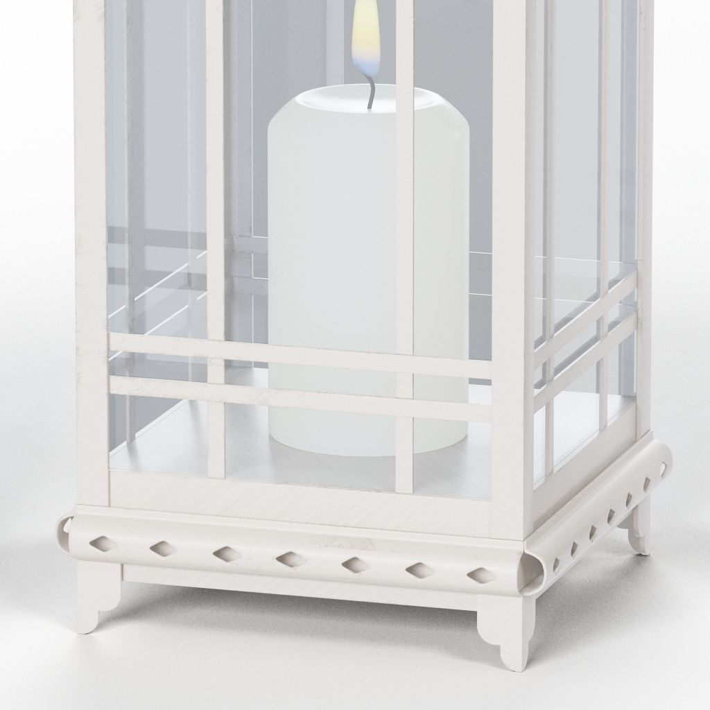 classic candle lamp beuty Low-poly 3D model_8