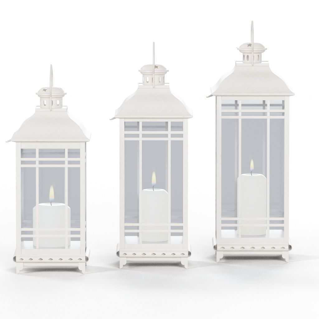 classic candle lamp beuty Low-poly 3D model_4