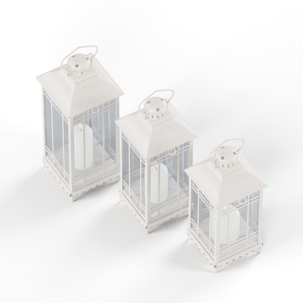 classic candle lamp beuty Low-poly 3D model_6