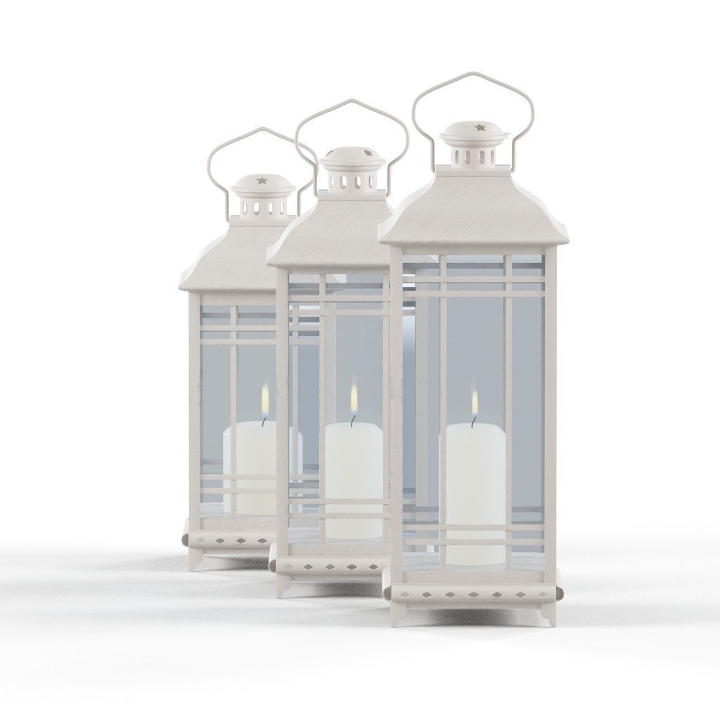 classic candle lamp beuty Low-poly 3D model_5