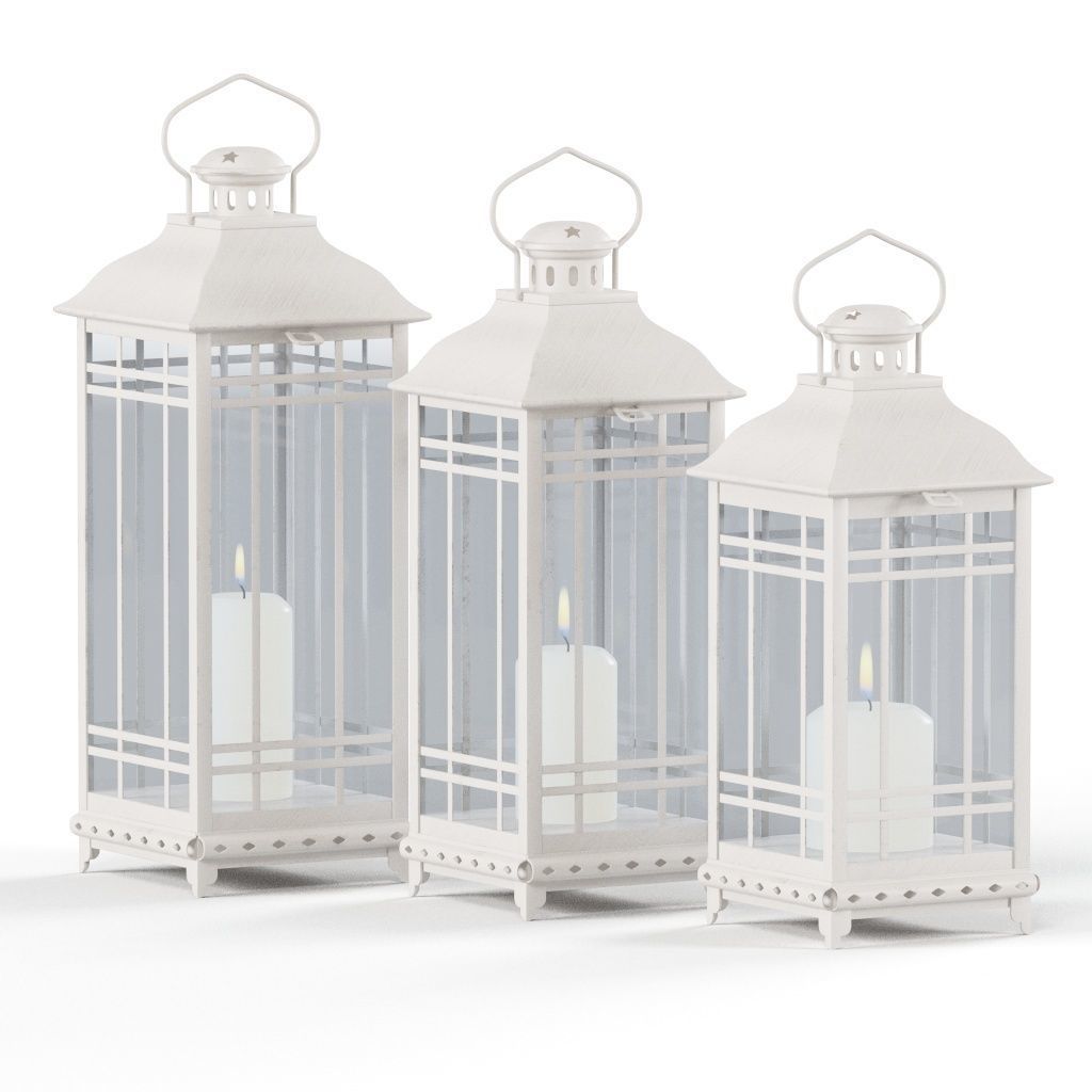 classic candle lamp beuty Low-poly 3D model_2