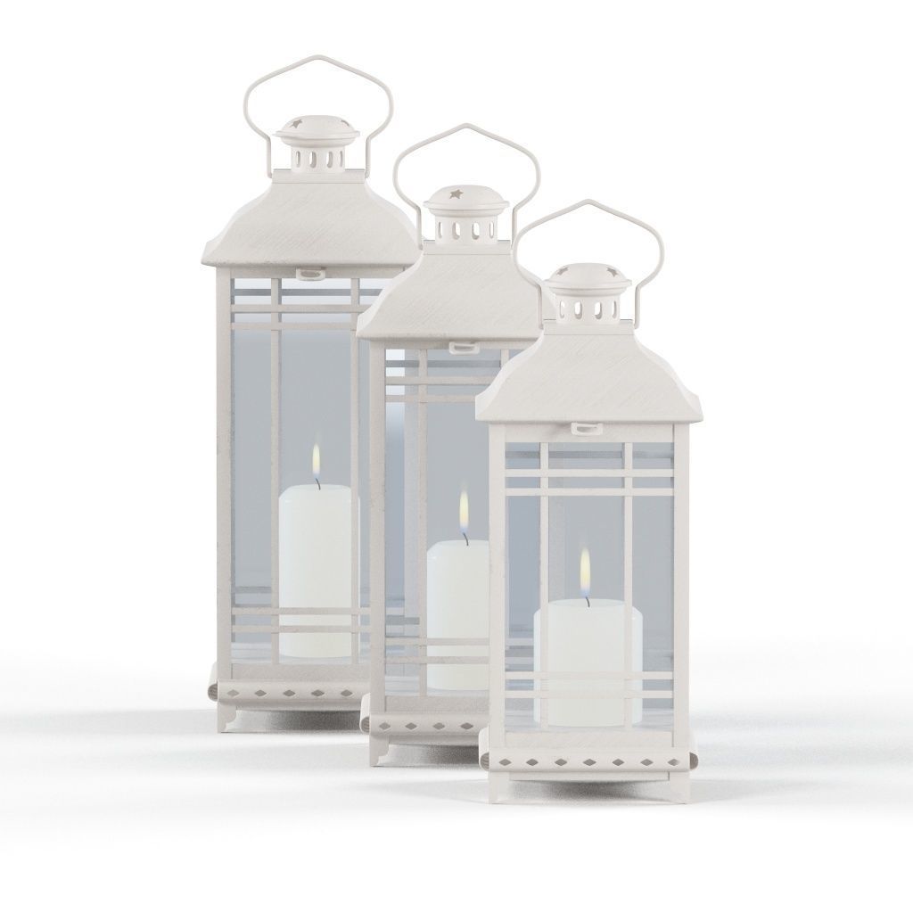 classic candle lamp beuty Low-poly 3D model_3