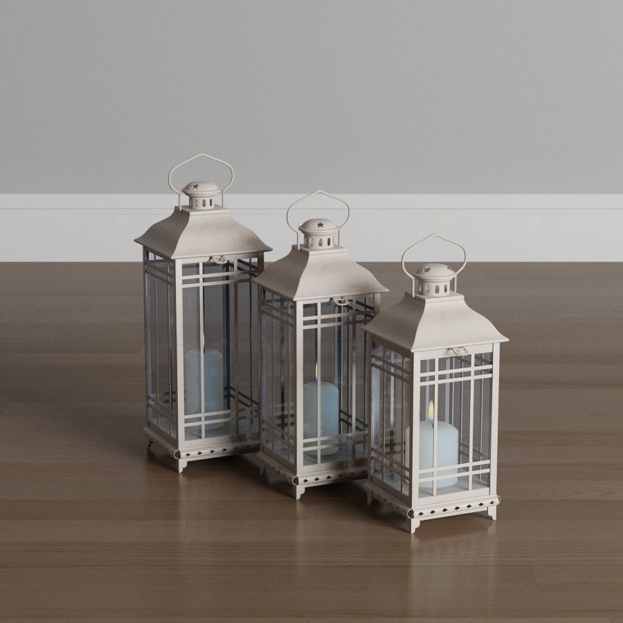 classic candle lamp beuty Low-poly 3D model_1