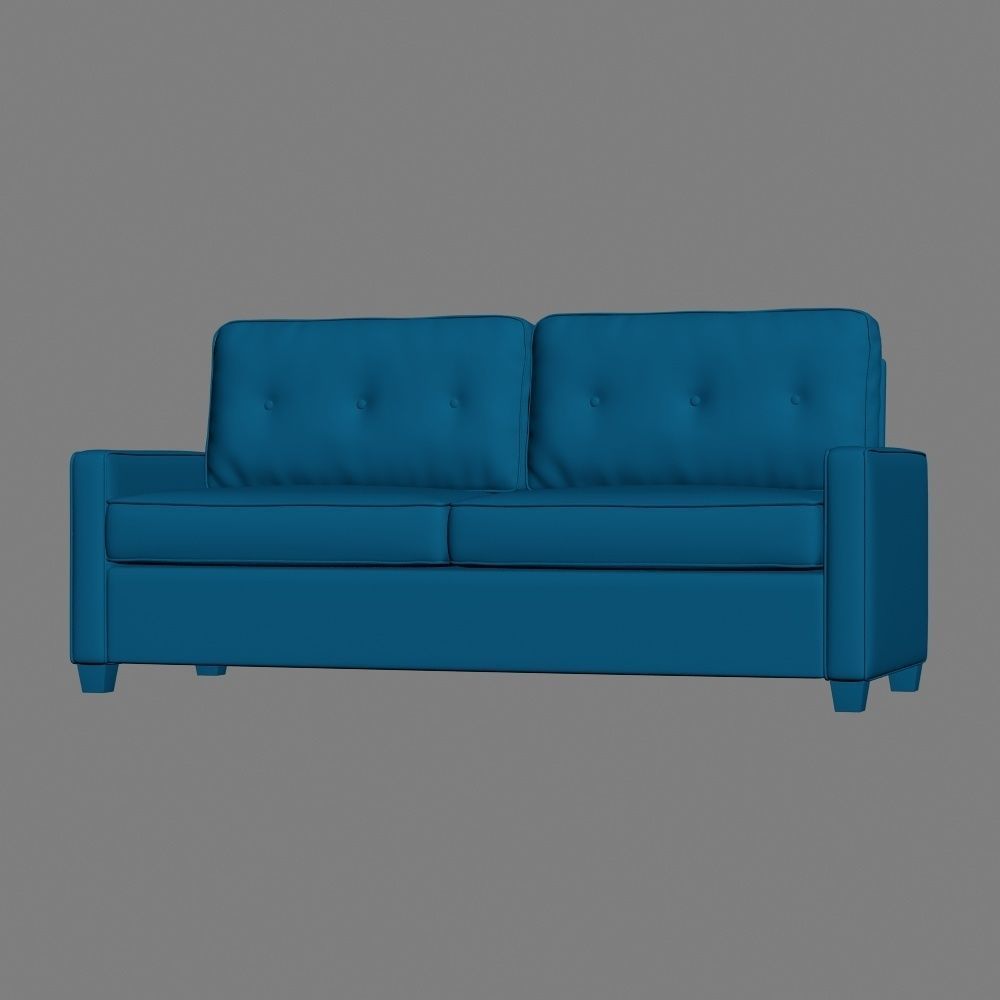 sofa suede 2 seat 3D model_5