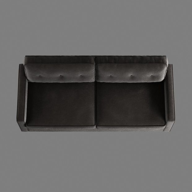 sofa suede 2 seat 3D model_4