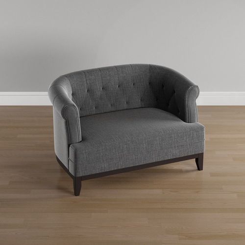 Charcoal Curve Tufted Loveseat