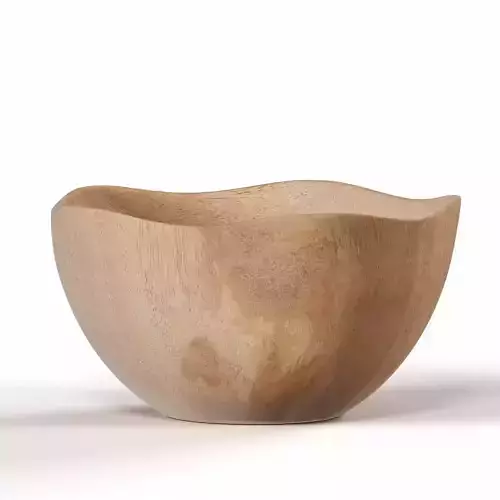 vase wood decor pot Low-poly 3D model