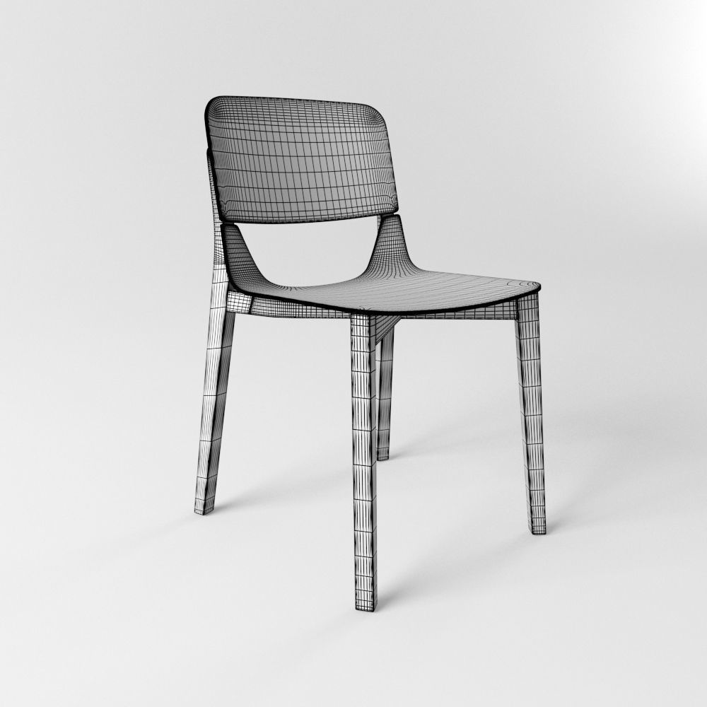 Chair Leaf Low-poly 3D model_6