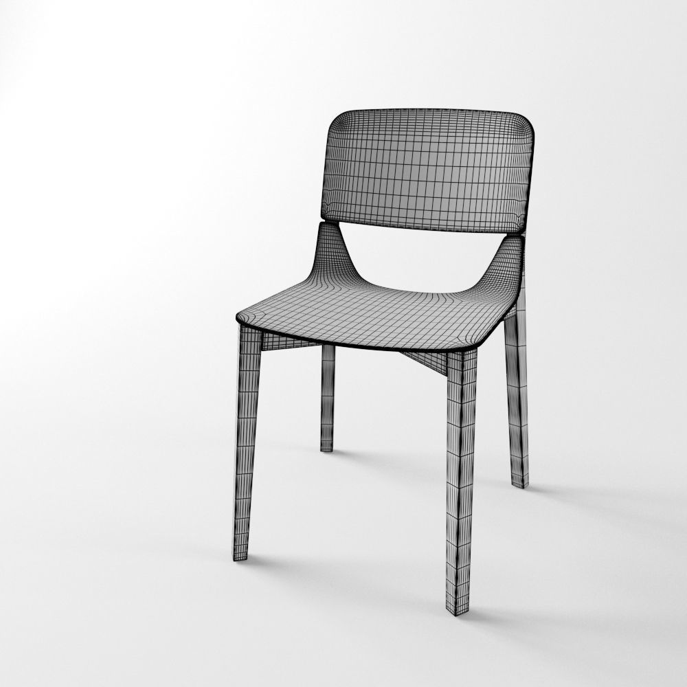 Chair Leaf Low-poly 3D model_5