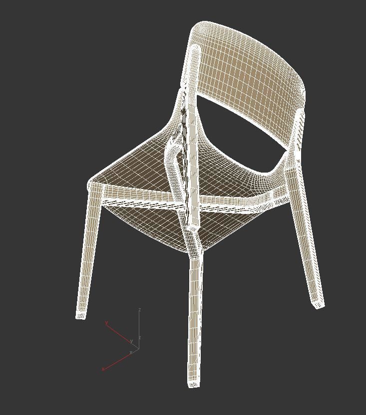 Chair Leaf Low-poly 3D model_13