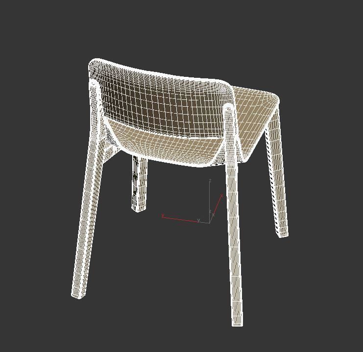 Chair Leaf Low-poly 3D model_9