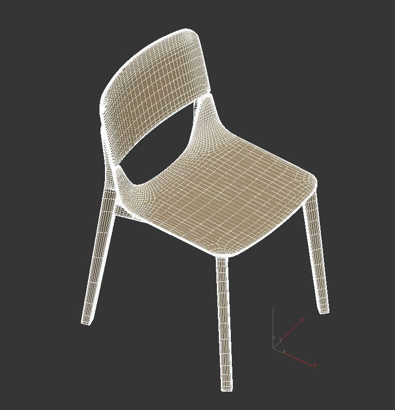 Chair Leaf Low-poly 3D model_7