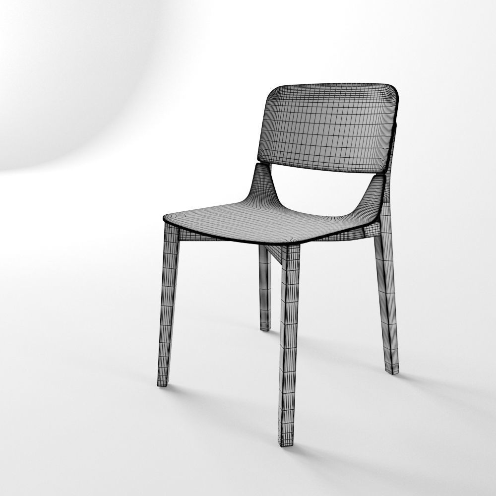 Chair Leaf Low-poly 3D model_4
