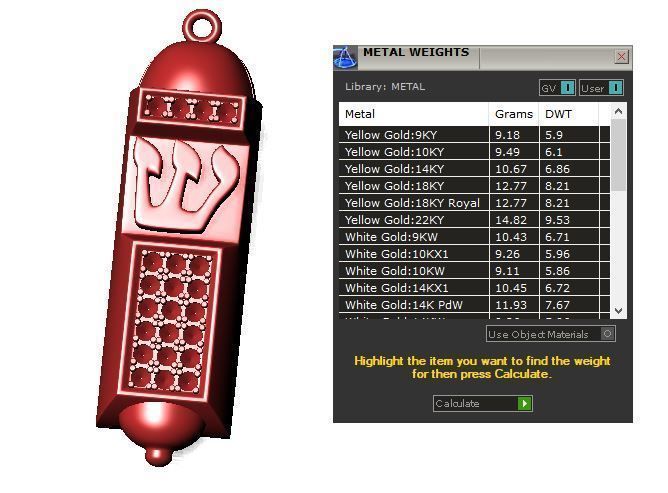 Mezuzah gold pendant 3d printable model jewish religion jewelry 3D print model_7