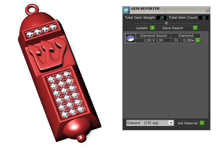 Mezuzah gold pendant 3d printable model jewish religion jewelry 3D print model_9